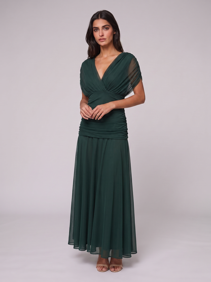 Women's Elegant V-Neck Maxi Dress