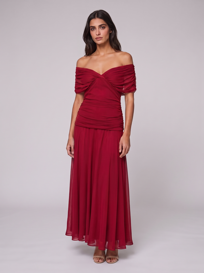 Women's Elegant V-Neck Maxi Dress