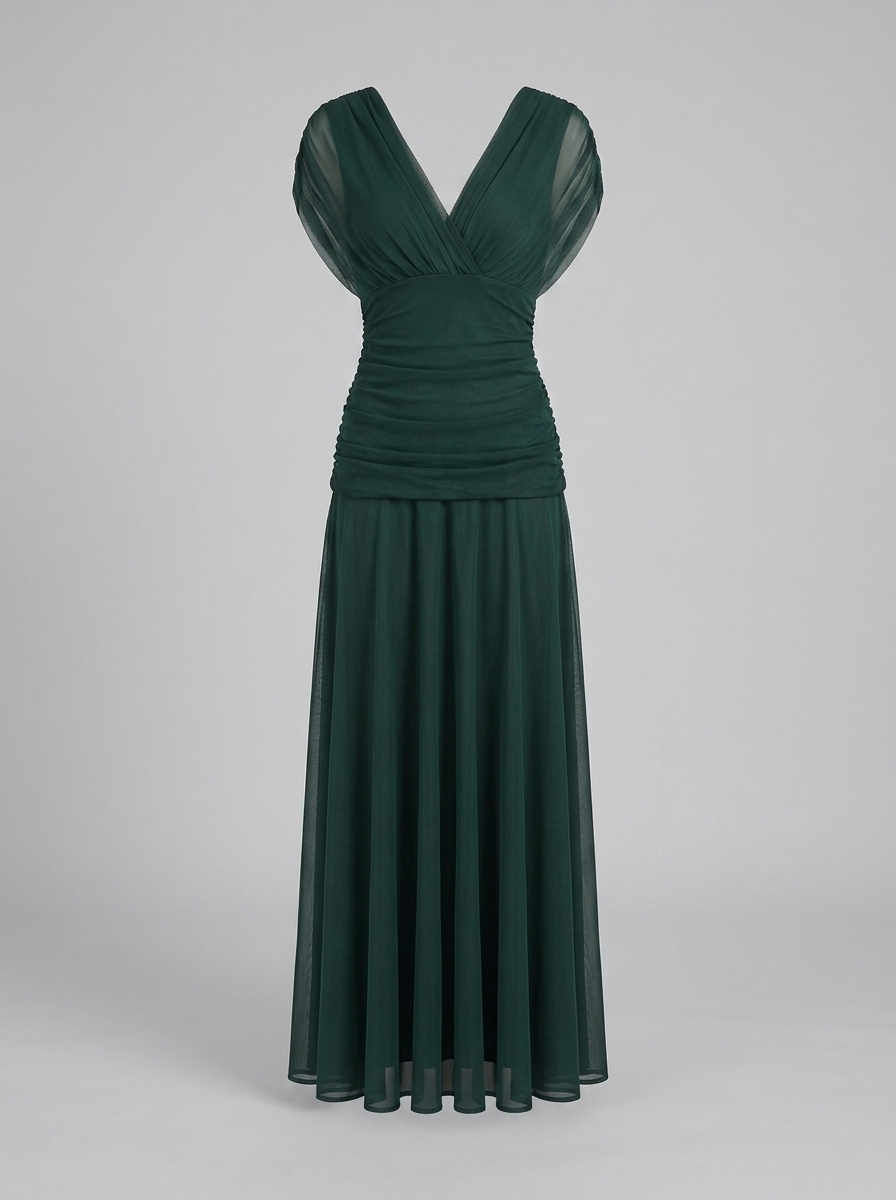 Women's Elegant V-Neck Maxi Dress