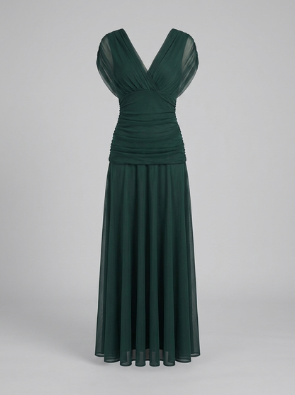Women's Elegant V-Neck Maxi Dress
