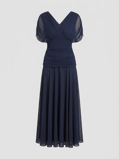 Women's Elegant V-Neck Maxi Dress