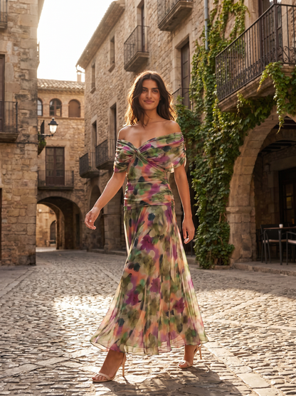 Women's Elegant V-Neck Maxi Dress